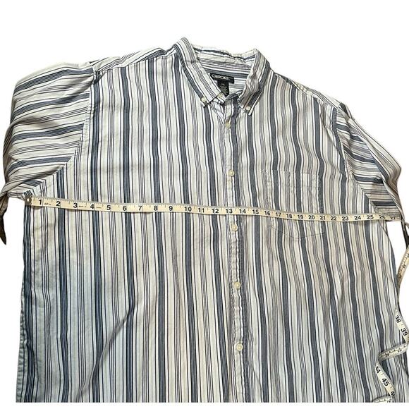 Cherokee Button Up Long Sleeve Men's Shirt XXL Blue & White Stripe 100% Cotton - Picture 6 of 9